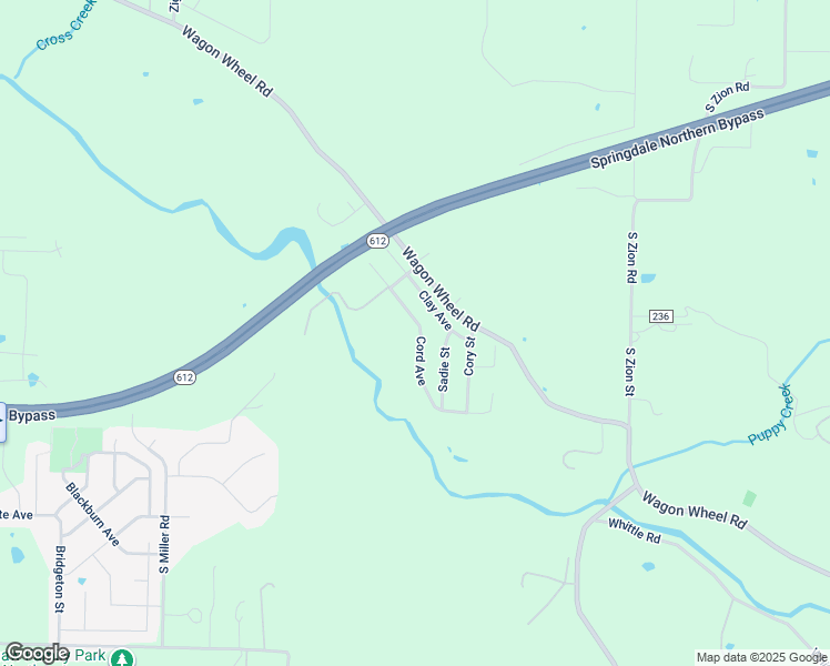 map of restaurants, bars, coffee shops, grocery stores, and more near 6125 Cord Avenue in Springdale