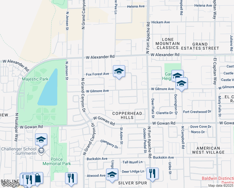 map of restaurants, bars, coffee shops, grocery stores, and more near 3737 Ocean Waters Street in Las Vegas