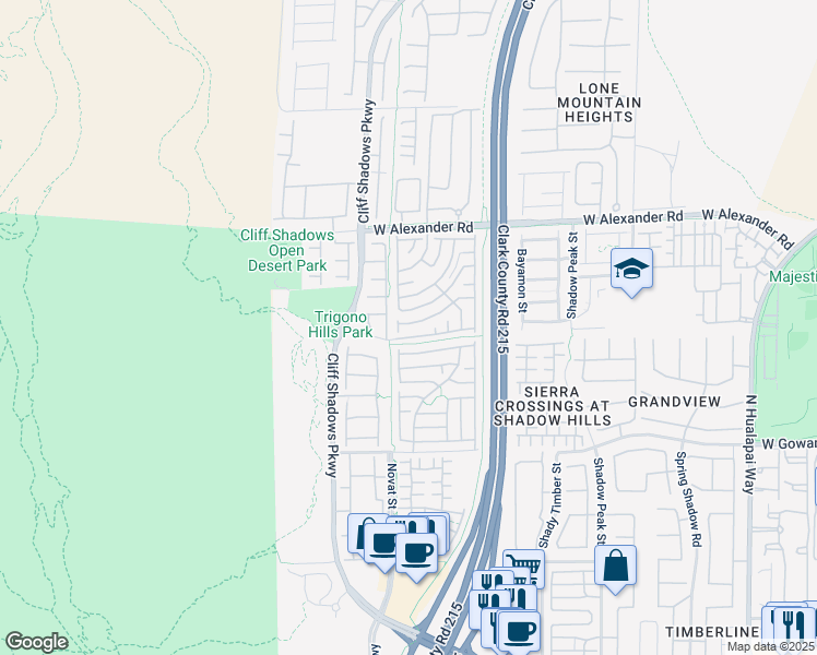 map of restaurants, bars, coffee shops, grocery stores, and more near 10635 Gibbous Moon Drive in Las Vegas