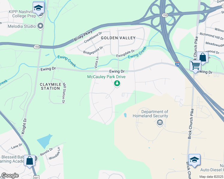 map of restaurants, bars, coffee shops, grocery stores, and more near 3012 Gwynnwood Drive in Nashville