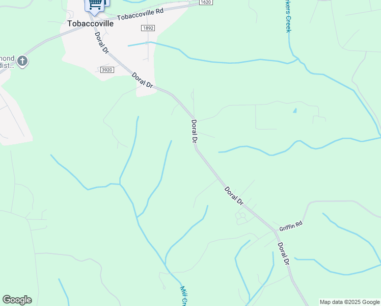 map of restaurants, bars, coffee shops, grocery stores, and more near 6640 Doral Drive in Tobaccoville