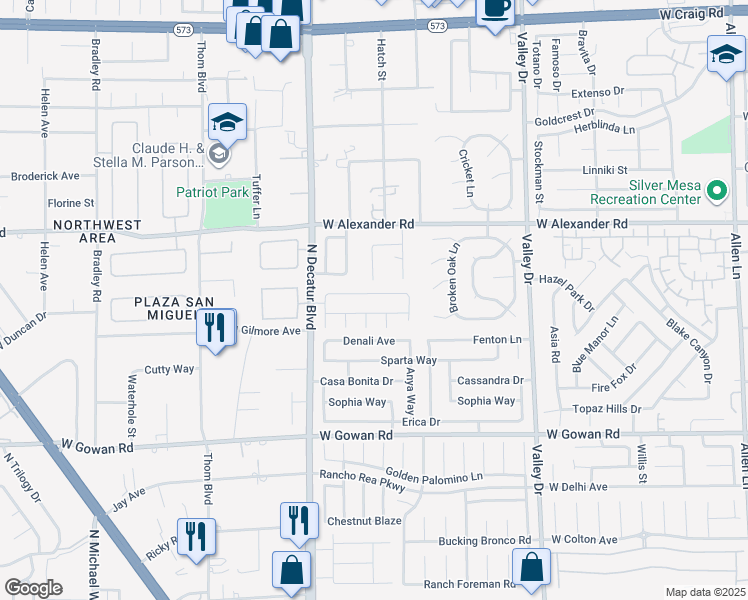 map of restaurants, bars, coffee shops, grocery stores, and more near 4603 Imperial Beach Avenue in North Las Vegas