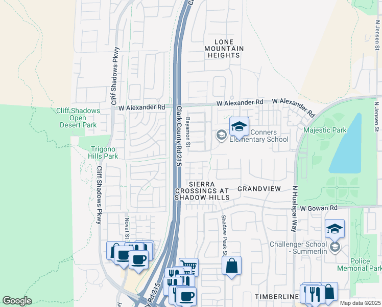 map of restaurants, bars, coffee shops, grocery stores, and more near 10469 Chandra Avenue in Las Vegas