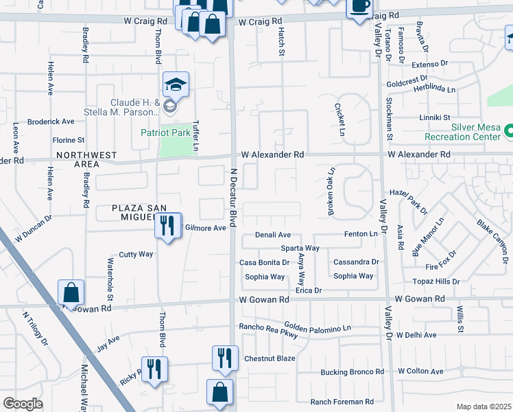 map of restaurants, bars, coffee shops, grocery stores, and more near 4701 Imperial Beach Avenue in North Las Vegas