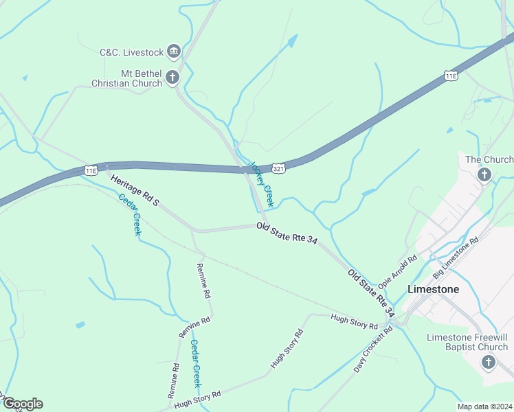 map of restaurants, bars, coffee shops, grocery stores, and more near 109 Clear Springs Road in Limestone