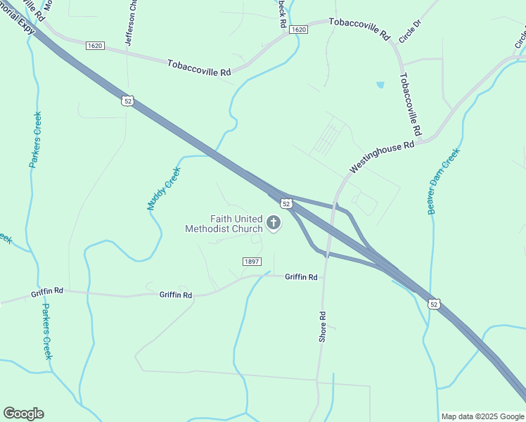 map of restaurants, bars, coffee shops, grocery stores, and more near 1724 Old Griffin Road in Rural Hall