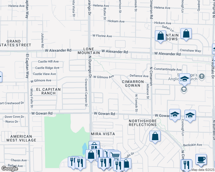 map of restaurants, bars, coffee shops, grocery stores, and more near 3716 Copper Keg Court in Las Vegas