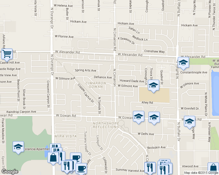 map of restaurants, bars, coffee shops, grocery stores, and more near 3757 Alliance Street in Las Vegas