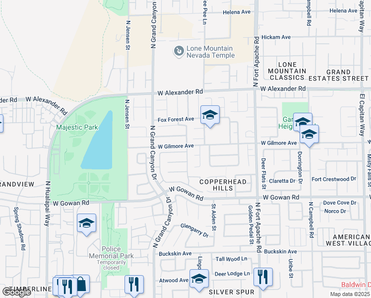 map of restaurants, bars, coffee shops, grocery stores, and more near 9600 Boylagh Avenue in Las Vegas