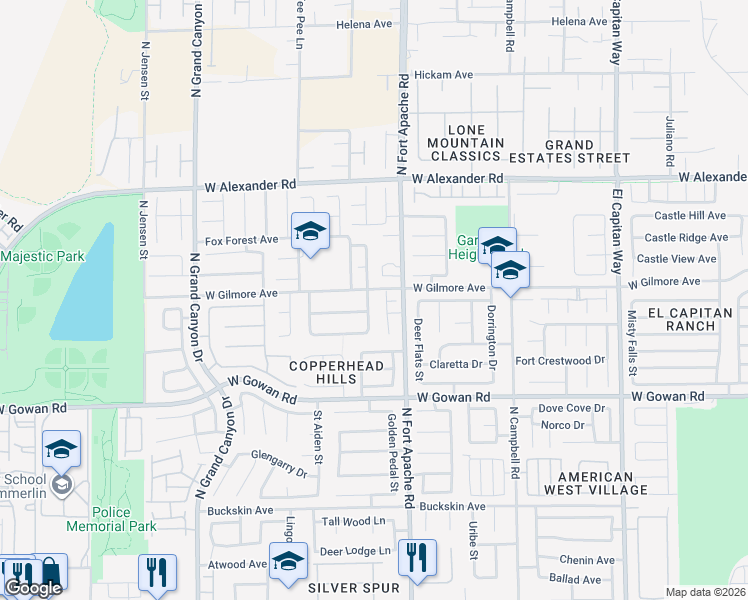 map of restaurants, bars, coffee shops, grocery stores, and more near 3728 Mountain Waters Street in Las Vegas