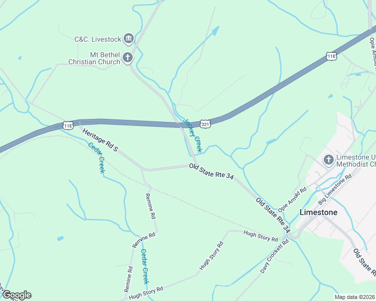 map of restaurants, bars, coffee shops, grocery stores, and more near 109 Clear Springs Road in Limestone