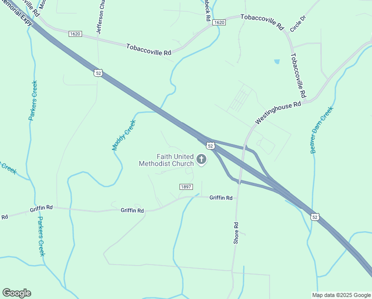 map of restaurants, bars, coffee shops, grocery stores, and more near 1724 Old Griffin Road in Rural Hall