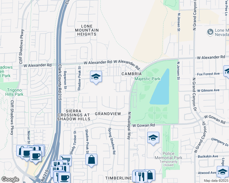 map of restaurants, bars, coffee shops, grocery stores, and more near 3805 Ormond Beach Street in Las Vegas