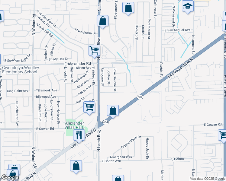 map of restaurants, bars, coffee shops, grocery stores, and more near 4390 Faberge Avenue in Las Vegas