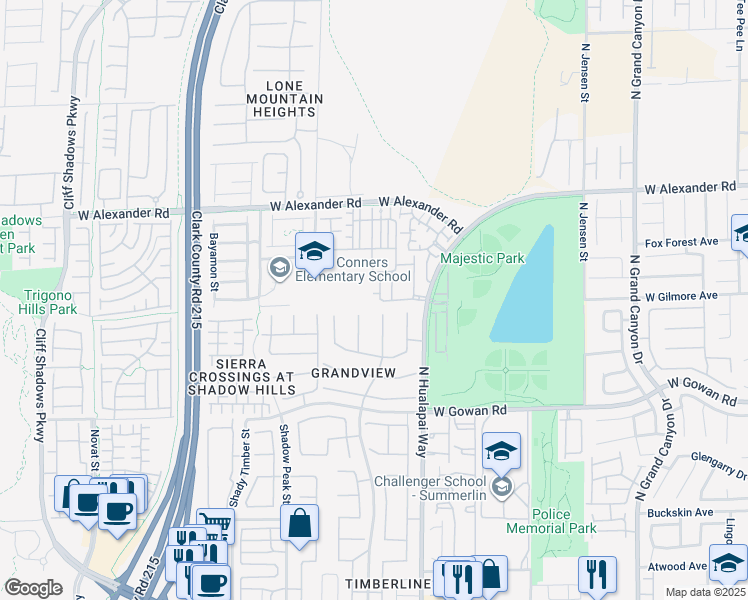 map of restaurants, bars, coffee shops, grocery stores, and more near 3805 Ormond Beach Street in Las Vegas