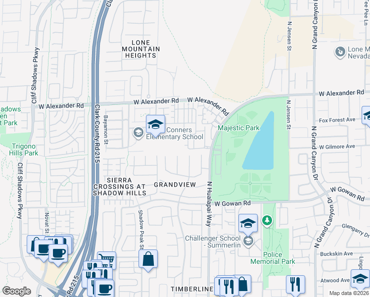 map of restaurants, bars, coffee shops, grocery stores, and more near 3805 Ormond Beach Street in Las Vegas