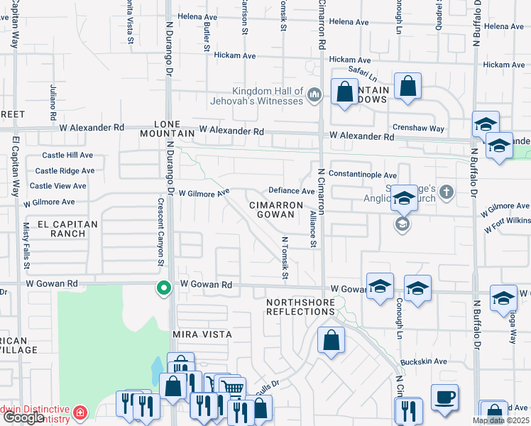 map of restaurants, bars, coffee shops, grocery stores, and more near 3772 Bossa Nova Drive in Las Vegas