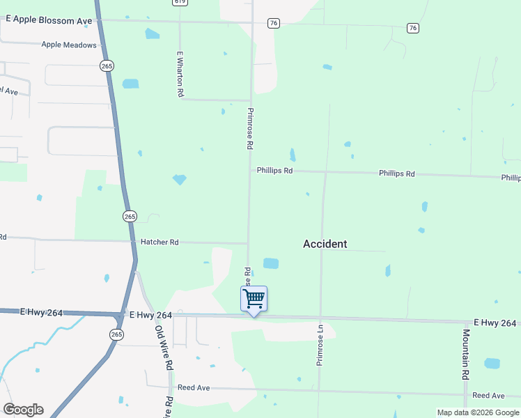 map of restaurants, bars, coffee shops, grocery stores, and more near 5095 Primrose Road in Fayetteville