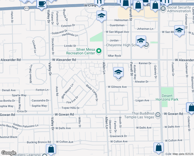 map of restaurants, bars, coffee shops, grocery stores, and more near 3816 Ankara Walk Drive in North Las Vegas