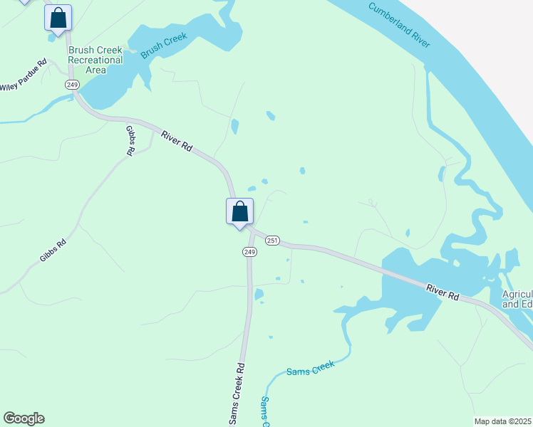 map of restaurants, bars, coffee shops, grocery stores, and more near 2501 River Road in Ashland City
