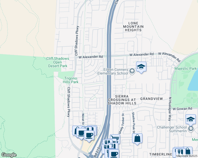 map of restaurants, bars, coffee shops, grocery stores, and more near 3819 North Celcius Place in Las Vegas