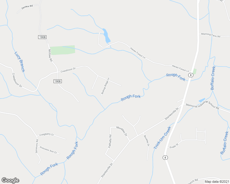 map of restaurants, bars, coffee shops, grocery stores, and more near 8320 Creedmoor Drive in Rural Hall