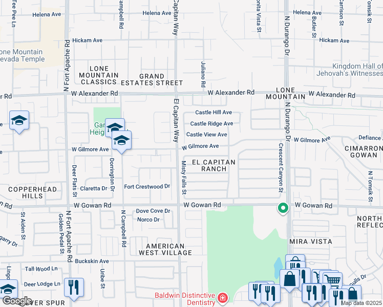 map of restaurants, bars, coffee shops, grocery stores, and more near 8768 Autumn Valley Avenue in Las Vegas