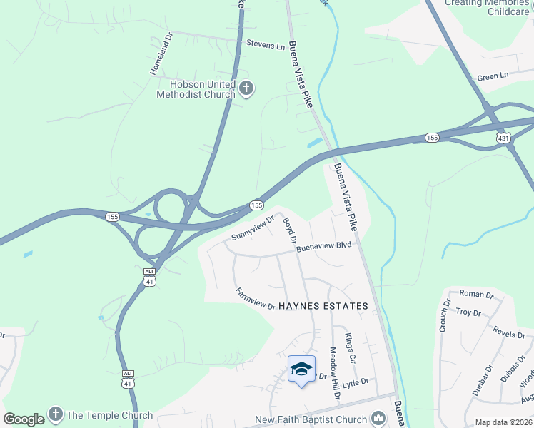 map of restaurants, bars, coffee shops, grocery stores, and more near 2996 Sunnyview Drive in Nashville