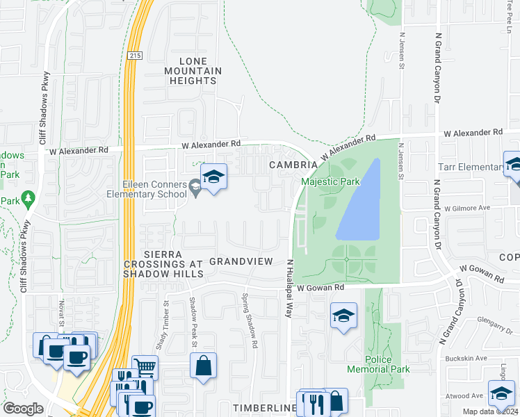 map of restaurants, bars, coffee shops, grocery stores, and more near 3812 Ormond Beach Street in Las Vegas