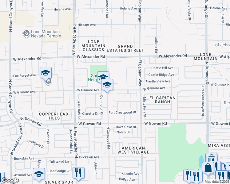 map of restaurants, bars, coffee shops, grocery stores, and more near 8978 Sidebrook Court in Las Vegas