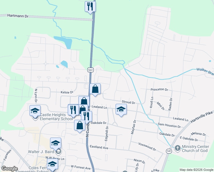 map of restaurants, bars, coffee shops, grocery stores, and more near 7038 Berkswell Drive in Lebanon