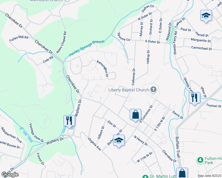 map of restaurants, bars, coffee shops, grocery stores, and more near 171 Bradford Square in Morristown