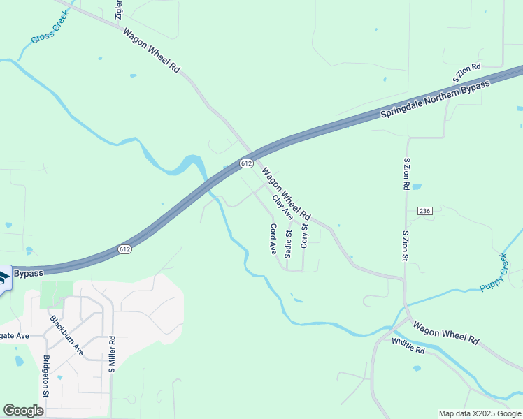 map of restaurants, bars, coffee shops, grocery stores, and more near 6211 Cord Avenue in Springdale