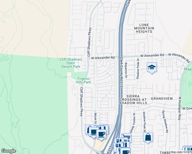 map of restaurants, bars, coffee shops, grocery stores, and more near 3839 North Zodiacal Light Street in Las Vegas