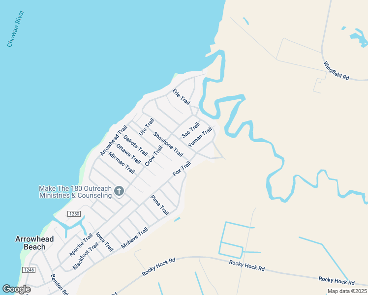 map of restaurants, bars, coffee shops, grocery stores, and more near 212 Pueblo Trail in Edenton