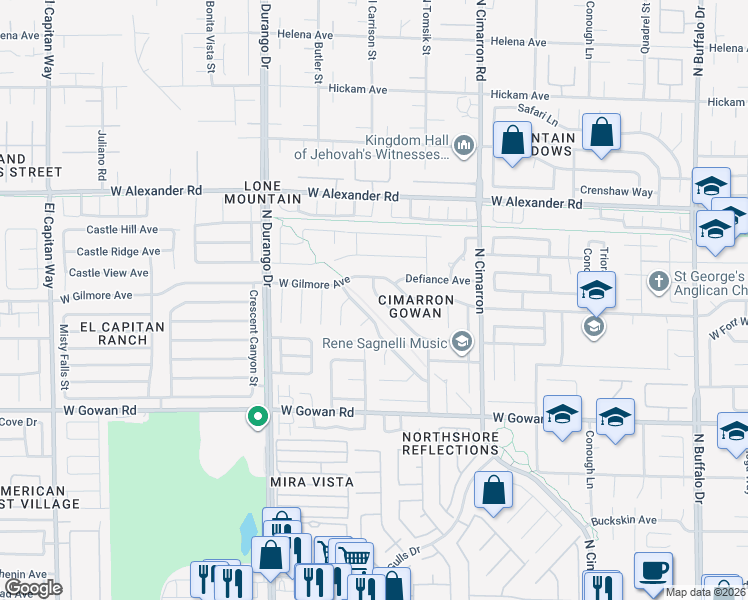 map of restaurants, bars, coffee shops, grocery stores, and more near 3791 Bossa Nova Drive in Las Vegas