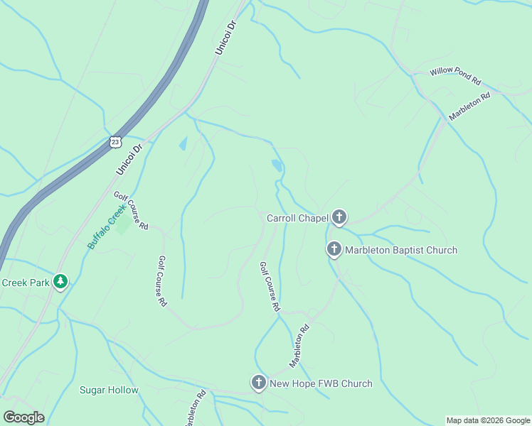 map of restaurants, bars, coffee shops, grocery stores, and more near 346 Golf Course Road in Unicoi