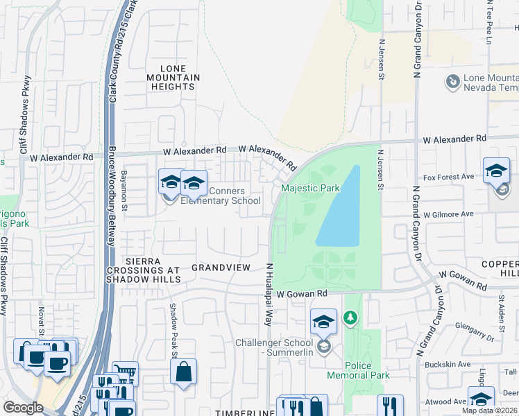 map of restaurants, bars, coffee shops, grocery stores, and more near 3734 John Bailey Street in Las Vegas