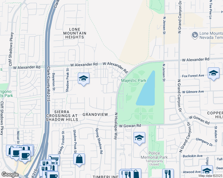 map of restaurants, bars, coffee shops, grocery stores, and more near 3815 Juno Beach Street in Las Vegas