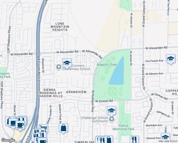 map of restaurants, bars, coffee shops, grocery stores, and more near 3815 Juno Beach Street in Las Vegas