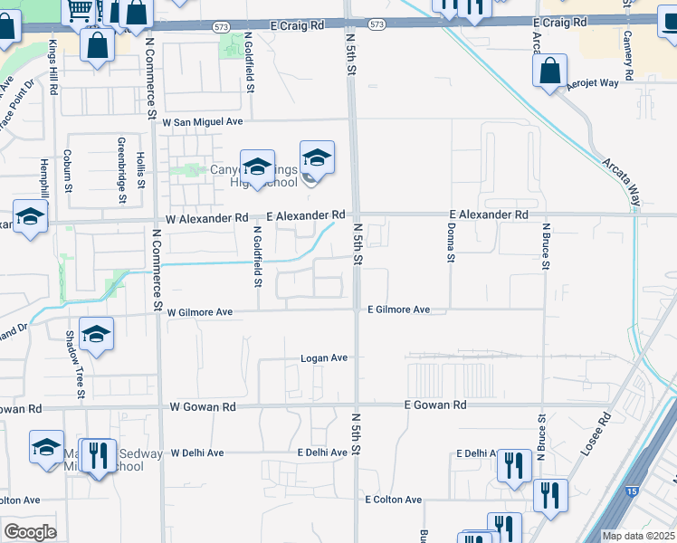 map of restaurants, bars, coffee shops, grocery stores, and more near 324 Moonlight Glow Avenue in North Las Vegas