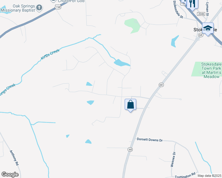 map of restaurants, bars, coffee shops, grocery stores, and more near 7802 Green Pond Drive in Stokesdale