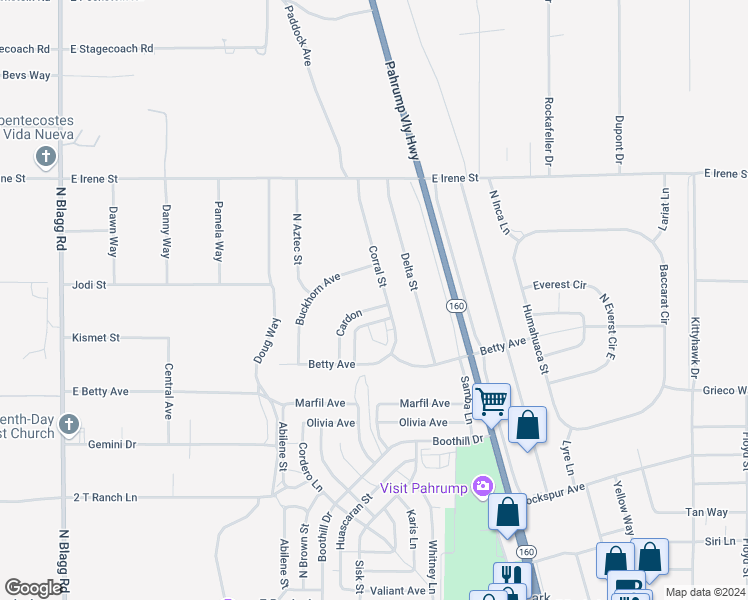 map of restaurants, bars, coffee shops, grocery stores, and more near in Pahrump