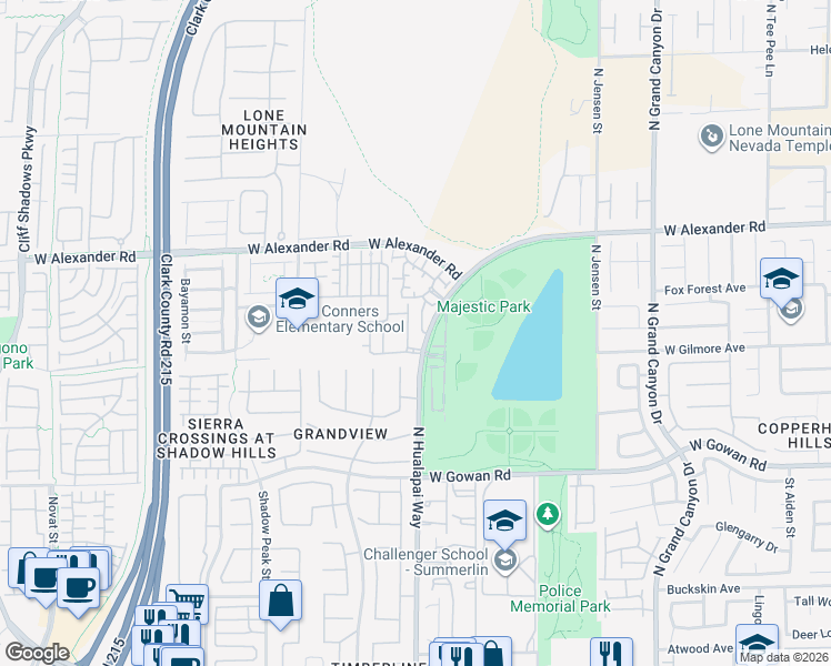 map of restaurants, bars, coffee shops, grocery stores, and more near 3734 John Bailey Street in Las Vegas