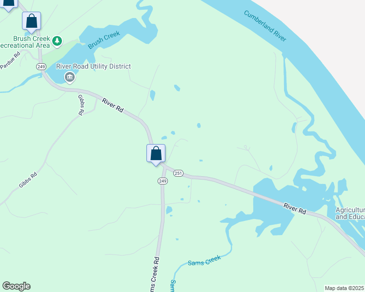 map of restaurants, bars, coffee shops, grocery stores, and more near 2501 River Road in Ashland City