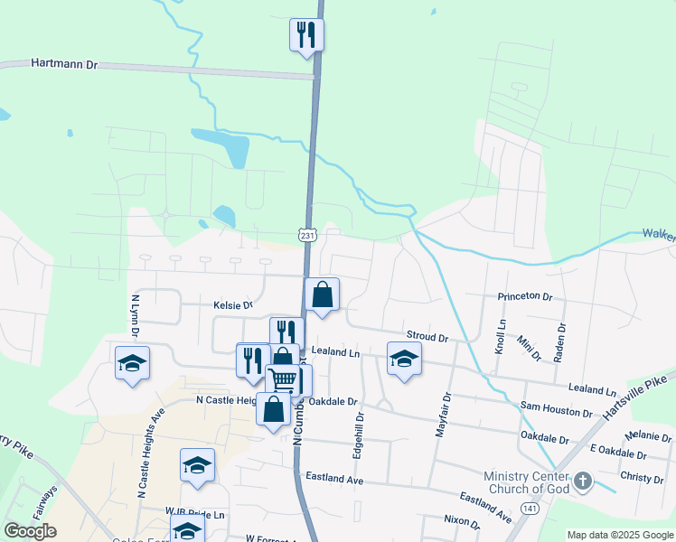 map of restaurants, bars, coffee shops, grocery stores, and more near 9018 Fenton Road in Lebanon