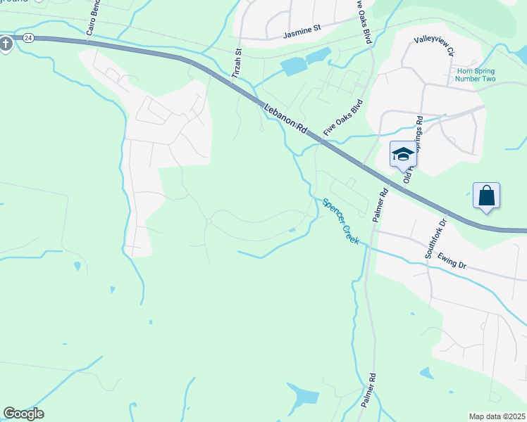 map of restaurants, bars, coffee shops, grocery stores, and more near 2016 Hedgelawn Drive in Lebanon