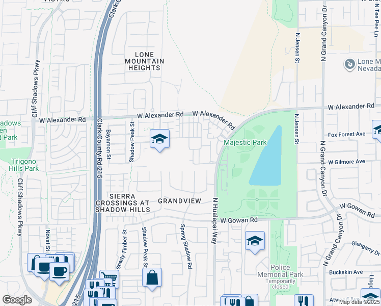 map of restaurants, bars, coffee shops, grocery stores, and more near 3825 Ormond Beach Street in Las Vegas