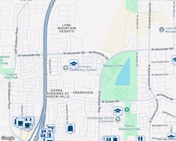 map of restaurants, bars, coffee shops, grocery stores, and more near 3825 Ormond Beach Street in Las Vegas