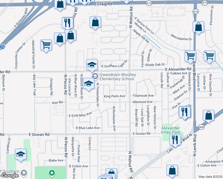 map of restaurants, bars, coffee shops, grocery stores, and more near 3925 Sheltering Pines Street in Las Vegas